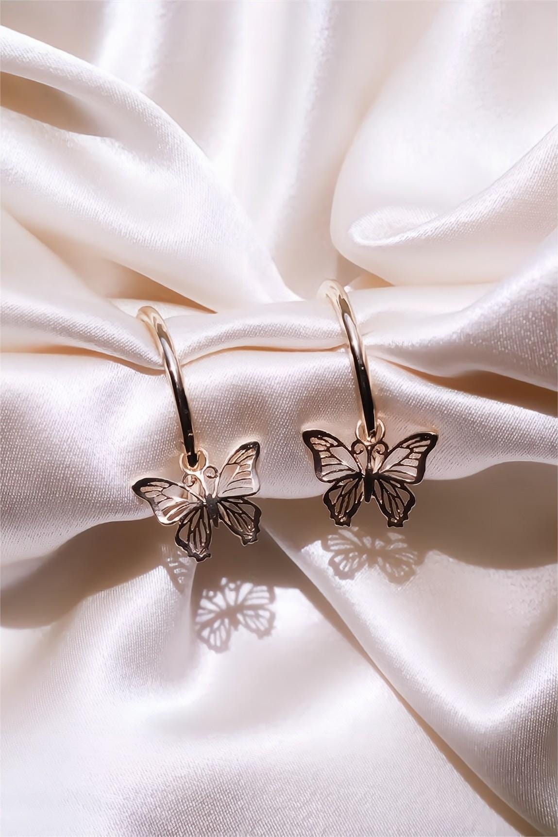 Gold Earrings Designs Girls | Gold Butterfly Earrings Studs - New Design 29  Cute - Aliexpress